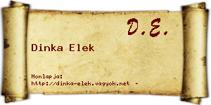 Dinka Elek névjegykártya