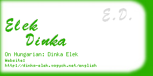 elek dinka business card